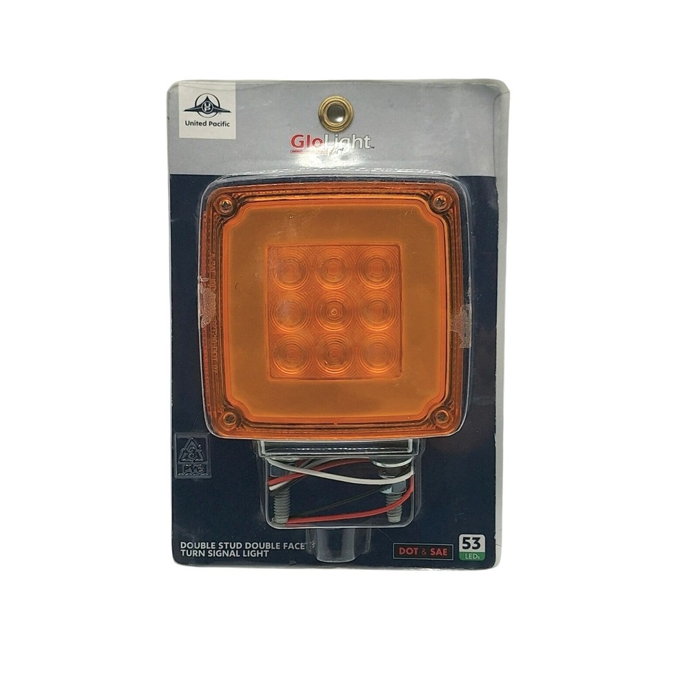 United Pacific 37125 GloLight 53 LED Double Face Turn Signal Light Amber Red